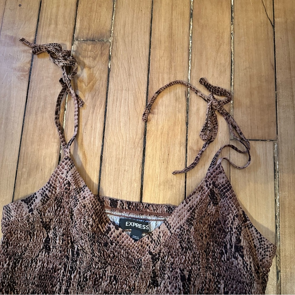 Snakeskin Pattern Rouched And Ruffled Express Min… - image 5